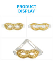 Masque oculaire en gel perlé super doux et luxueux, avec options de couleur et de taille, logo personnalisable, design pailleté, élastique, pour compresses chaudes/froides, anti-rides