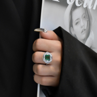 Nouveauté, bague en argent sterling 925, bijoux en zircone cubique, bague de luxe en bijoux fins pour femmes