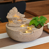 Fontaine d'eau simple en rocaille, ornements de paysage de bureau pour la prospérité, décoration de recyclage, cadeau d'ouverture