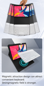 Custodia Protettiva in Pelle PU Rotante a 360 Gradi SYX con Tastiera e Slot <span class=keywords><strong>per</strong></span> <span class=keywords><strong>Penna</strong></span>, Custodia con Tastiera Touch <span class=keywords><strong>per</strong></span> <span class=keywords><strong>iPad</strong></span> - Product Image 6