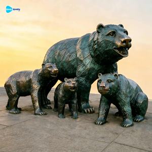 Grande Scultura Moderna Personalizzata di Orso <span class=keywords><strong>Grizzly</strong></span> in Bronzo Nero per Decorazione Esterna di Casa e Parco - Product Image 5