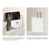 Chargeur rapide GaN 65W à double port, prise pliable, PD 3.0, chargeur de téléphone, 2 ports Type-C pour la charge rapide des montres intelligentes et des téléphones mobiles