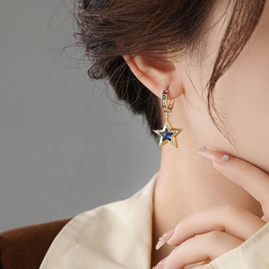 Pendientes de Botón Geométricos de Lujo Europeo Americano con Circonita, Plata Tibetana, Regalo Nuevo y Elegante, Venta al por Mayor - Product Image 3