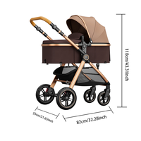 Poussette bébé en métal au design durable, cadre en acier inoxydable, pliable, portable, de luxe, modèle X1-D, vente en gros d'usine