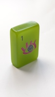 Jeu de Mahjong Américain 160 Tuiles en Acrylique Émeraude Translucide avec Motifs Artistiques pour Soirées Jeux