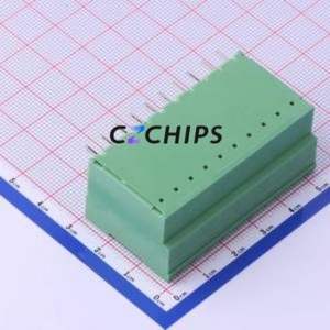 KF2EDGRH-5.0-2*10P Plug-in Terminal Block Bent Lead Through Hole,P=5mm Connector Board-to-Board / Socket Closed 2x10P 5mm Green - Product Image 2