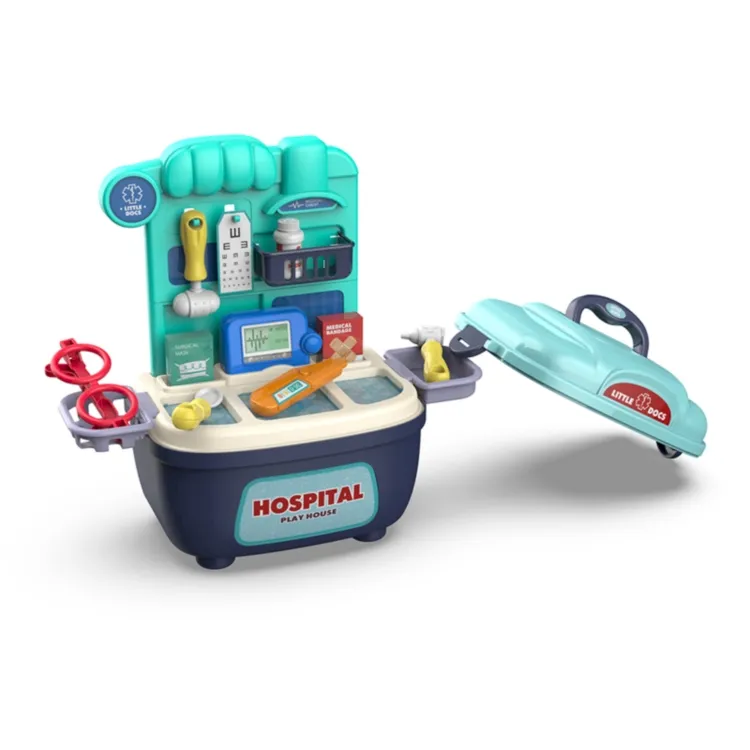 नए उत्पादों 1 में 2 डॉक्टर फांसी बैग खिलौना नाटक रोल प्ले सेट चिकित्सा किट खिलौना
