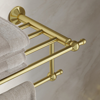 Porte-papier toilette antique en or, accessoires de salle de bain, porte-serviettes, ensemble de quincaillerie de salle de bain avec brosse, porte-savon, étagère murale, barre porte-serviettes