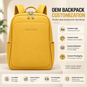 Mochila de Piel Sintética Personalizada para Mujer, Mochila Minimalista para Portátil, Mochila Casual de Viaje, Bolso de Hombro, OEM ODM - Product Image 1