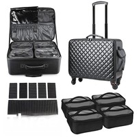Trousse de Maquillage Imperméable et Antibactérienne en PU Matelassé avec Fermeture Éclair, Logo Personnalisé, Faible MOQ, Diviseur Amovible et 4 Compartiments de Rangement en PVC – Vente en Gros