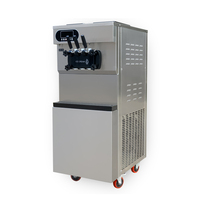 Grote capaciteit ijsmachine voor op het aanrecht, fruitwateropties, 3-smaken soft serve machine, 304 roestvrij staal, 1500W