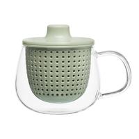 Tasses à thé en verre coloré faites à la main de 350 ml avec poignée et couvercle pour café, lait et boissons chaudes