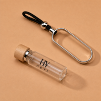 Flacon diffuseur de parfum pour voiture en verre rechargeable de 5 ml, 7 ml, 10 ml, avec bouchon en bois, cadre métallique, pendentif parfum pour voiture avec boîte cadeau