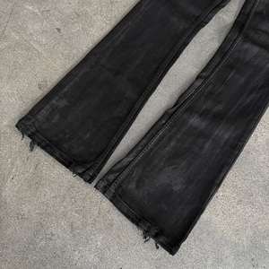 Pantalones Vaqueros Retro Personalizados para Hombre, Negros, Desgastados con Ácido, Ajustados y Delgados, Pantalones de Mezclilla, Jeans de Diseñador para Hombre - Product Image 3