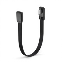 Câble USB-C court PD100W 240W, design plat à angle droit, charge rapide, transfert de données, extension mâle/femelle pour téléphone 15.16