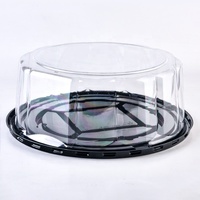 Boîtes d'emballage jetables en plastique PET de 10 pouces pour gâteaux, pains et cheesecakes à emporter avec couvercle transparent à fenêtre blister