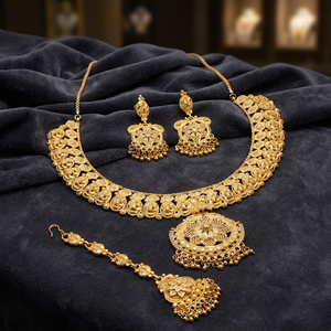 เครื่องประดับแฟชั่น14K 18K 24K เครื่องประดับขึ้นรูปชุบทองสร้อยคอออกแบบลายดอกไม้เครื่องประดับทองเหลืองแบบดั้งเดิม - Product Image 4