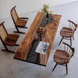 Nội Thất Hàng Đầu Hiện Đại Bằng Gỗ Óc Chó Cà Phê Nhà Hàng Phòng Tấm Rắn Ăn + Phòng + Bộ - Product Image 6