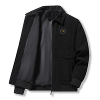 Manteaux pour hommes chauds en velours épais, vestes en velours côtelé avec col en fourrure, veste d'hiver décontractée pour hommes, vêtements thermiques en coton