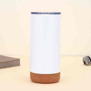 Nouvelle tasse à café isotherme en acier inoxydable à double paroi de 16 oz, avec fond en liège moderne, corps droit, anti-fuite et écologique - Product Image 4