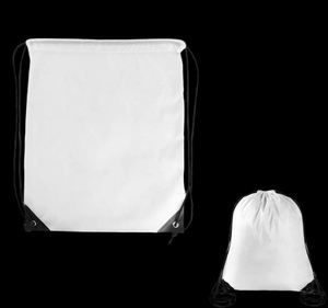 Sacs de sport portables à cordon de serrage en polyester de couleur unie, vente en gros à bas prix - Product Image 2