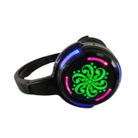 Sistema de Auriculares para Fiesta Silenciosa RF988, Auriculares Inalámbricos de Largo Alcance (500m) con LED y Clip para la Oreja, y Transmisor