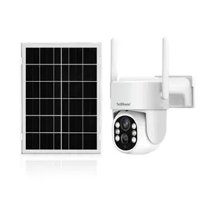 Outdoor Solar Security Cctv Camera 4mp 1080P Wifi Versie Ptz Ccd Smart Human Detection Bidirection Audio Sd/Mmc Geheugenkaarten