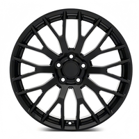 Roues multi-rayons personnalisées décalées 48mm 19x10 5x4.5 5x114.3 Roues forgées en alliage d'aluminium noir chromé brillant pour Mustang