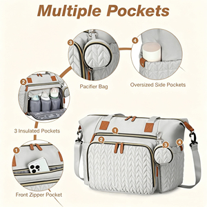 Bolsa de Pañales Grande de Poliéster RAYLON <span class=keywords><strong>para</strong></span> Bebé, Impermeable, <span class=keywords><strong>para</strong></span> Hospital, con Porta Chupetes, Cambiador y Correa <span class=keywords><strong>para</strong></span> Mamá - Product Image 4