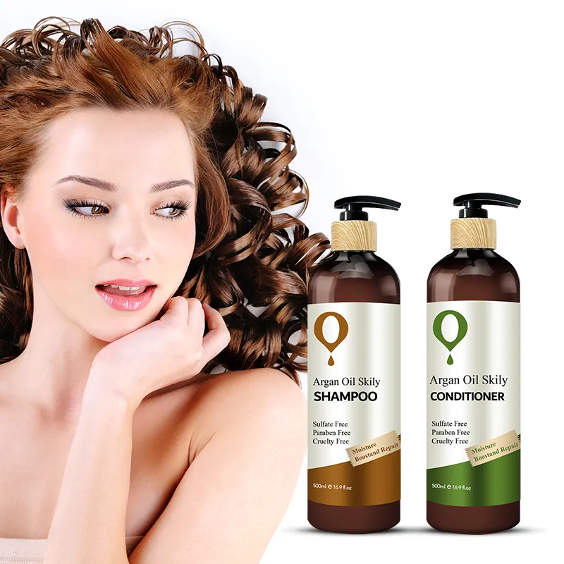 Glozara Organic Argan Hair Care Set Product Moisturizing Leave in Curly Hair Oil Mask Hair Shampoo and Conditioner