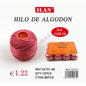 Filo di Cotone Ilan N6 Colore 08 per Cucito e Ricamo - Product Image 3