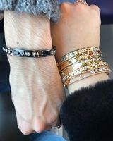 Bracelets coulissants personnalisés en cuivre plaqué or avec breloques magnétiques Shangjie OEM – Vente en gros