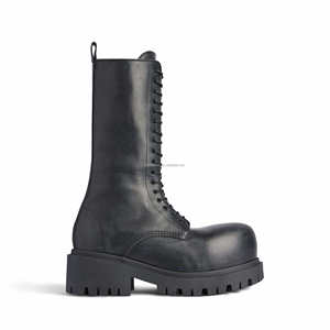 Extra Round Toe Winter 24 Stomper Boots Luxury Calfskin Men Skiwear Calfskin Leather Men Alaska Snow Boots Men's Stomper <strong>Bootie</strong> - Product Image 3