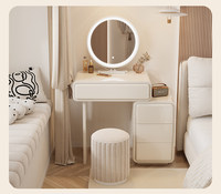 Ensemble de meubles de maquillage modernes et minimalistes en bois clair durable pour appartement, chambre, salle à manger, vestiaire avec coiffeuse