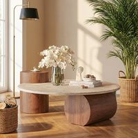 Runder Hochwertiger Naturstein-Tisch, Wohnzimmer, Einfacher Kleiner Runder Tisch für den Hausgebrauch
