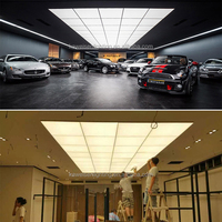 Plafonnier LED carré grand format éclairé par LED 1200x1200mm 140W IP44 sans cadre, mince, haute puissance, pour intérieur