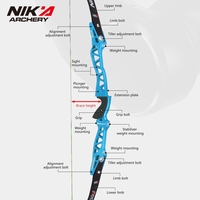 Busur Recurve Kompetisi Nika Archery ET-12 ILF dengan Riser Aluminium CNC dan Limbs Karbon C1 68 inci 18-46 Lbs