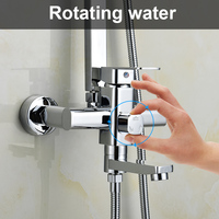 Kit de montage mural pour robinet de douche, mitigeur de douche eau chaude et froide, chrome transparent, ensemble de douche en céramique moderne et contemporain 1 pièce