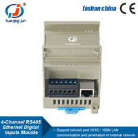 Huaqingjun 4 canaux RS485 Ethernet Module d'entrée numérique Modbus RTU/TCP Acquisition de données RJ45 4DI Board pour Smart Home