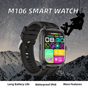 2025 Mới Nhất M106 IP68 Không Thấm Nước Thông Minh Đồng Hồ Người Đàn Ông Phụ Nữ Hình Vuông IPS Ngoài Trời Thể Thao Nhịp Tim Tập Thể Dục Đa-Thể Thao Màn Hình - Product Image 2