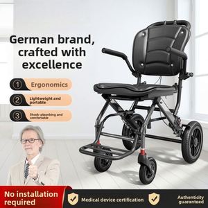 Fauteuil roulant pliable léger et compact pour personnes âgées, conforme aux normes d'exportation transfrontalière, chariot de mobilité portable pour voyage - Product Image 5