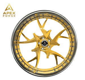 Jantes forgées classiques personnalisées APEX FORGE 22 <span class=keywords><strong>24</strong></span> 28 26 pouces, jantes concaves chromées, jantes forgées Rucci 2 pièces à rayons multiples - Product Image 1