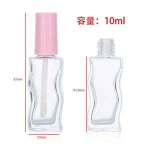 Tubo de brillo de labios de vidrio transparente de 10ml de alta calidad, botella de brillo de labios ondulado, botella de llenado cosmético - Product Image 6