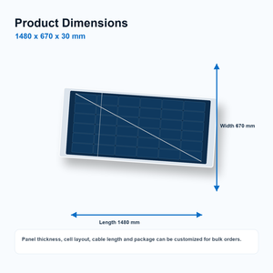 Panel Solar Monocristalino de 150W 18V, Módulo Fotovoltaico de 18V, Panel Solar Personalizado OEM para Sistemas de Energía Exterior, Venta al Por Mayor de Fábrica - Product Image 2