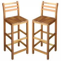 Chaise de cuisine Tabouret de bar long chaise de bar avec bois massif et tabouret de bar de restaurant chaise de salle à manger couleur bois d'origine bois simple