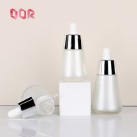Flacon compte-gouttes en verre conique opaque blanc de 50 ml en velours givré + Impression numérique pour l'huile essentielle de galbanum