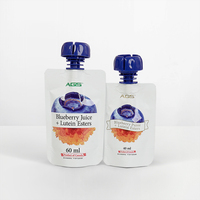 Sac d'emballage en plastique réutilisable, liquide personnalisé, impression personnalisée, pochette de jus en forme de fruit, sac d'emballage de boisson, dypack avec bec