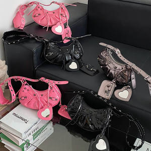 패션 여성 세련된 로맨틱 한 eyelets 크로스 바디 핸드 백 숙녀 멋진 반 달 안장 가방 지갑 새로운 - Product Image 2