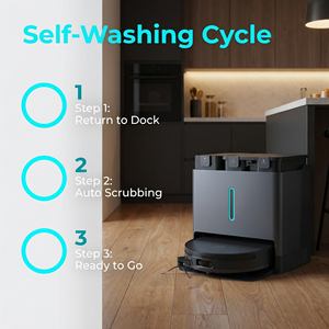 หุ่นยนต์ดูดฝุ่นสำหรับบ้าน แรงดูด 20000Pa แบตเตอรี่ 52000mAh ถูพื้นแบบเปียกและแห้ง 3 in 1 ทำความสะอาดอัตโนมัติ ดูดฝุ่นแบบเปียกและแห้ง - Product Image 6