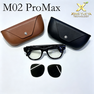 Lentes Inteligentes M02 ProMax con Grabación de Video 4K, Estabilización EIS, Resistencia al Agua IPX5, Llamadas por Bluetooth, Estuche de Carga de Cuero Genuino, IA, Unisex - Product Image 1